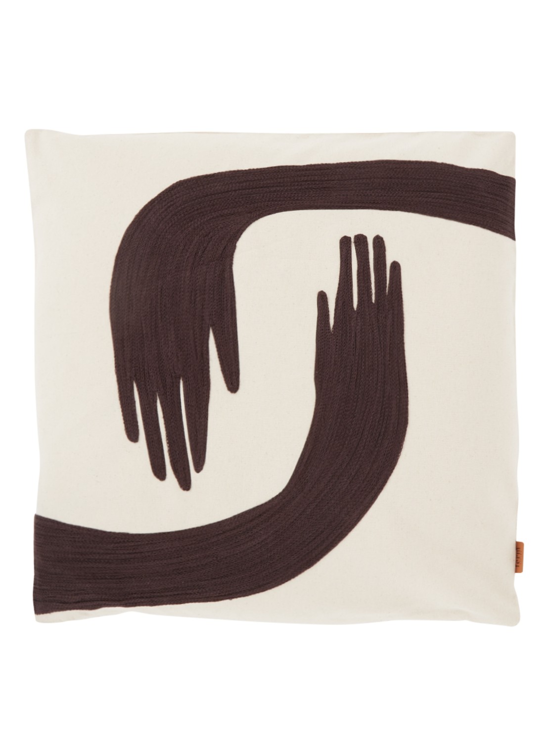 ferm LIVING Pose kussensloop van  katoen 48 x 48 cm - voorkant gebroken wit