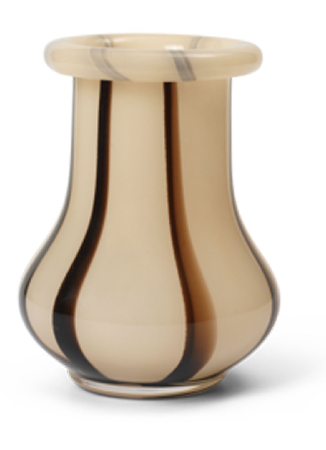 ferm LIVING Riban vaas 15 cm - voorkant beige