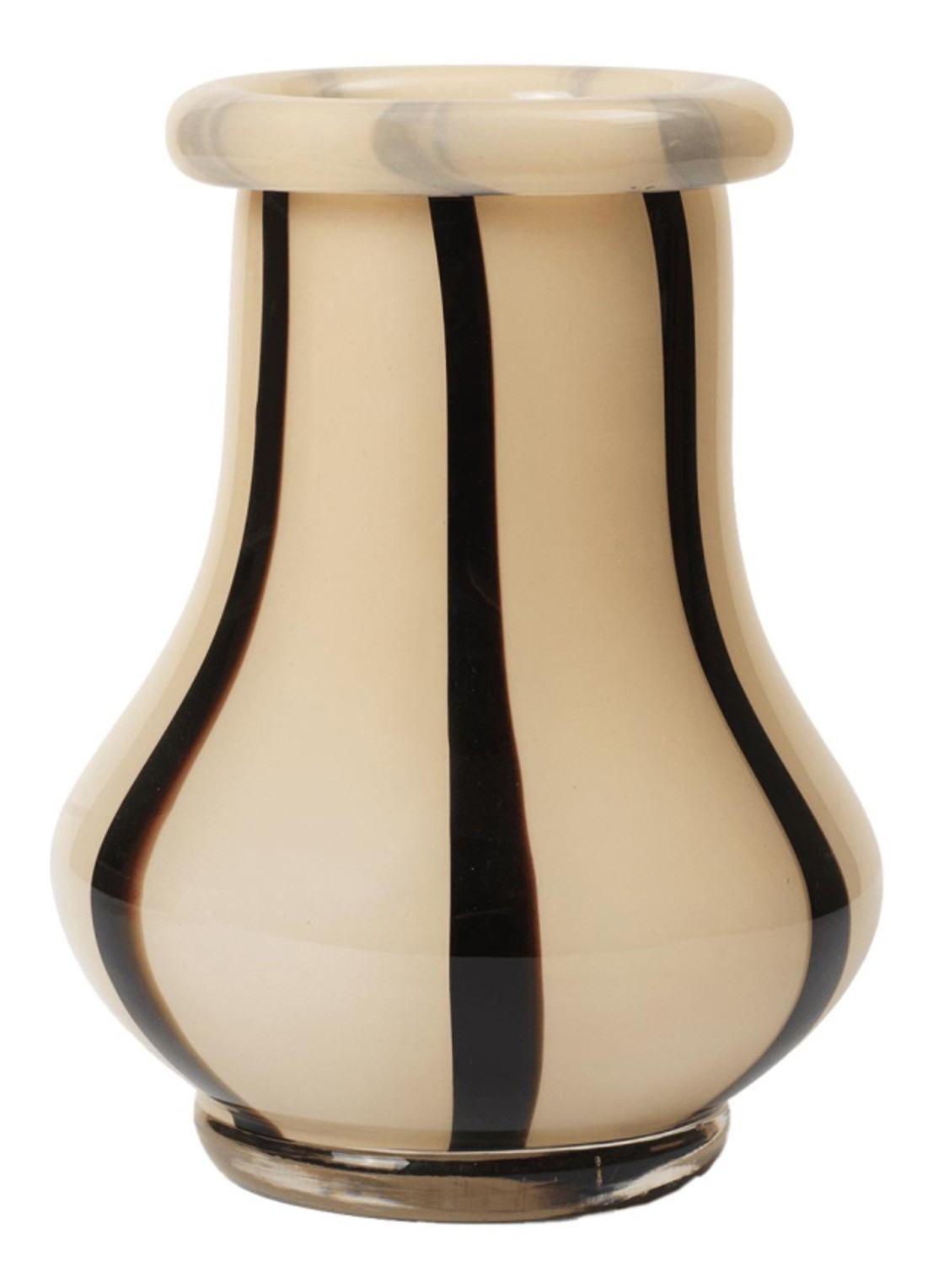 ferm LIVING Riban vaas 19 cm - voorkant beige