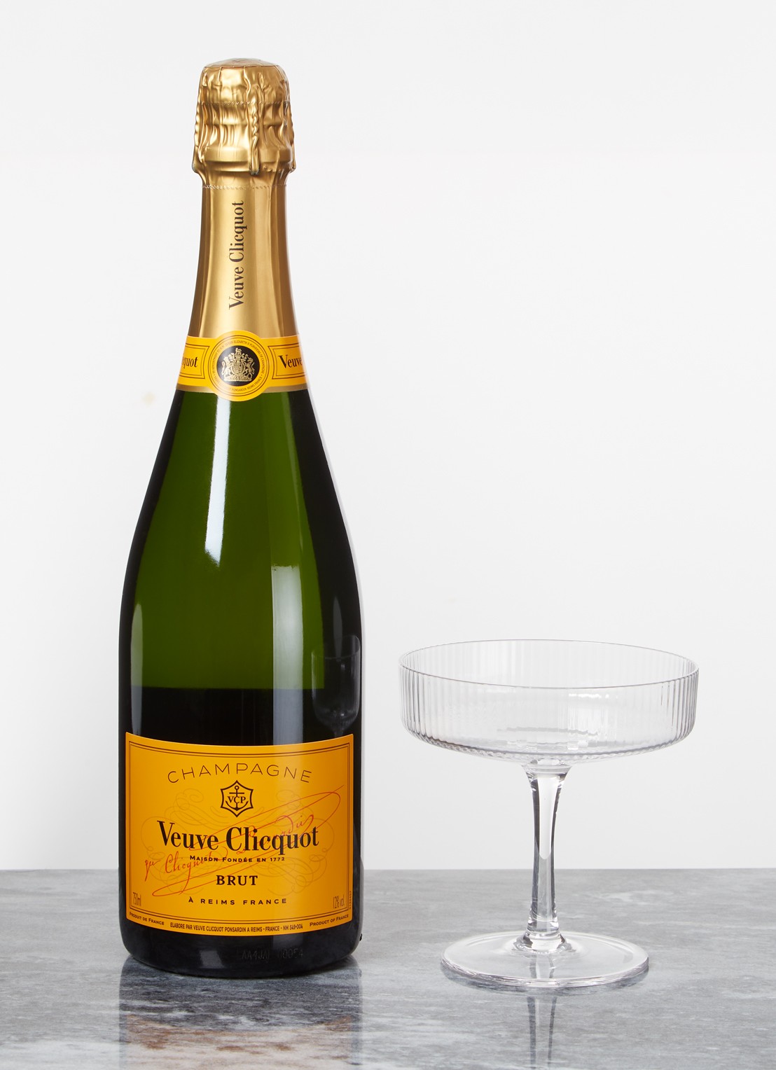 ferm LIVING Ripple champagneglas set van 2 - voorkant 2 transparant