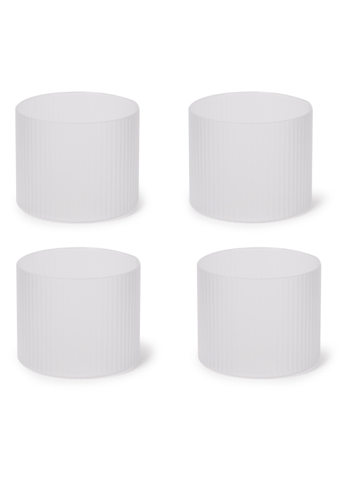 ferm LIVING Ripple drinkglas 20 cl set van 4 - voorkant wit