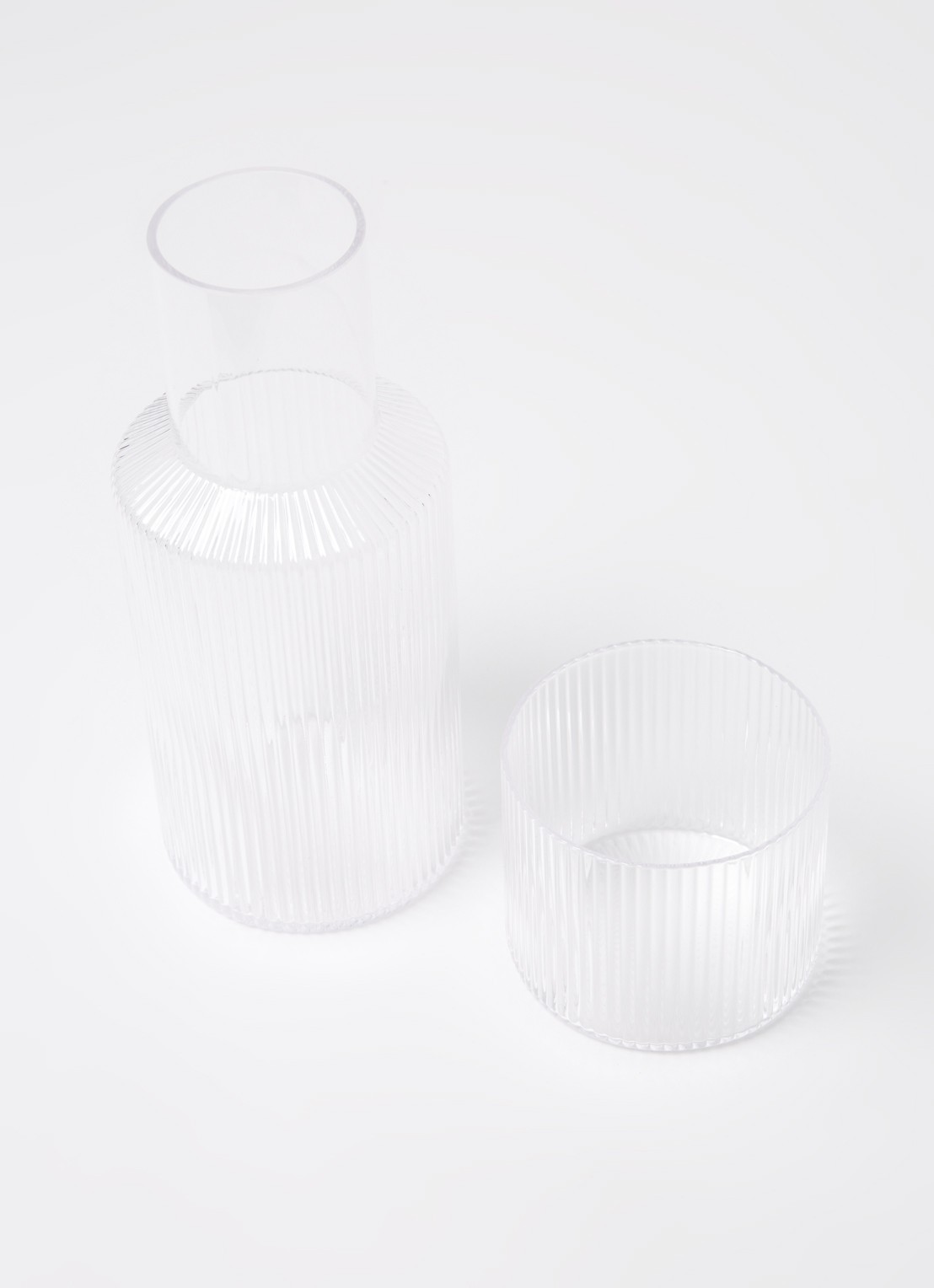 ferm LIVING Ripple karaf set  - voorkant 2 transparant