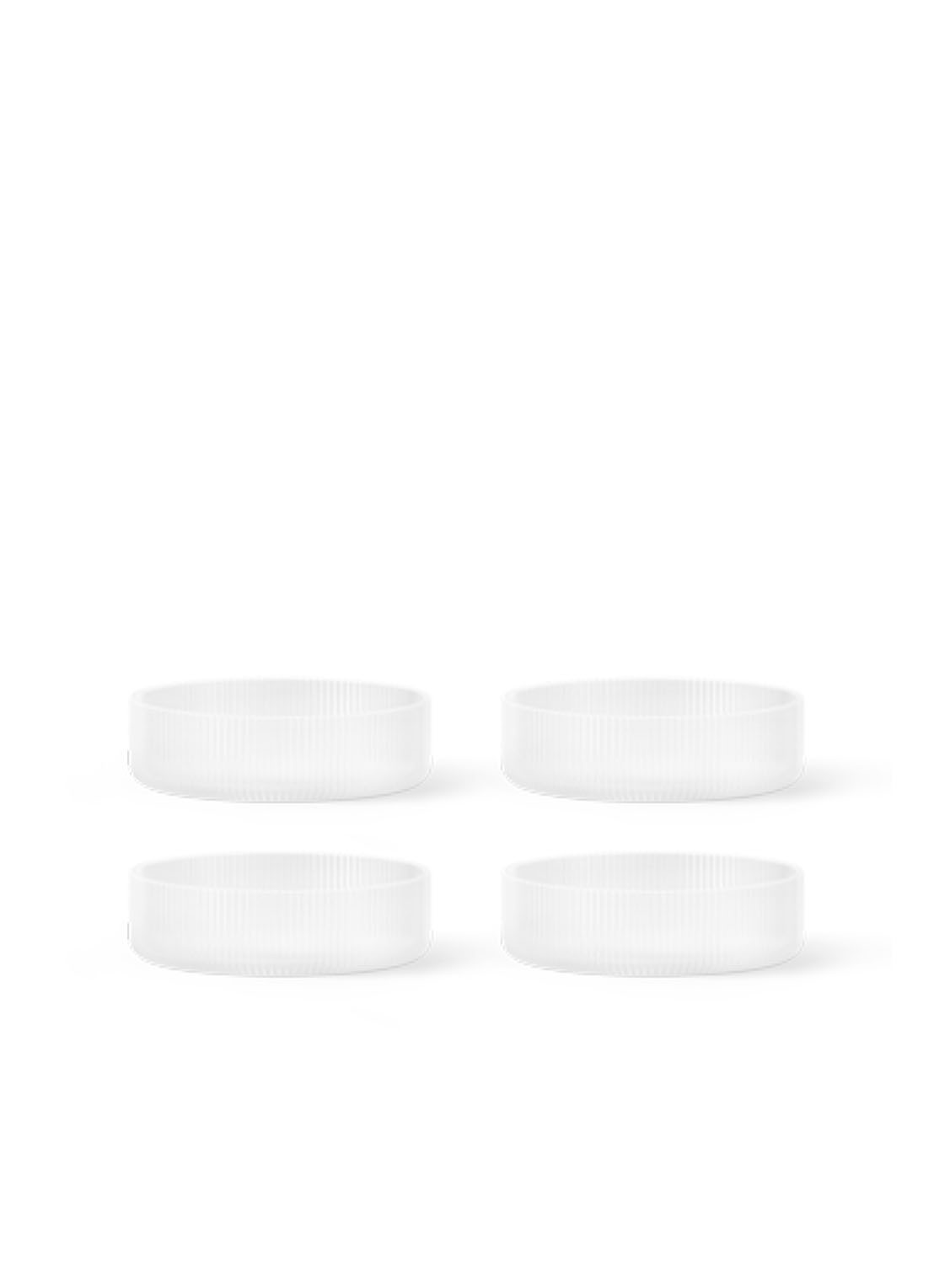 ferm LIVING Ripple kom 12,2 cm set van 4 - voorkant wit