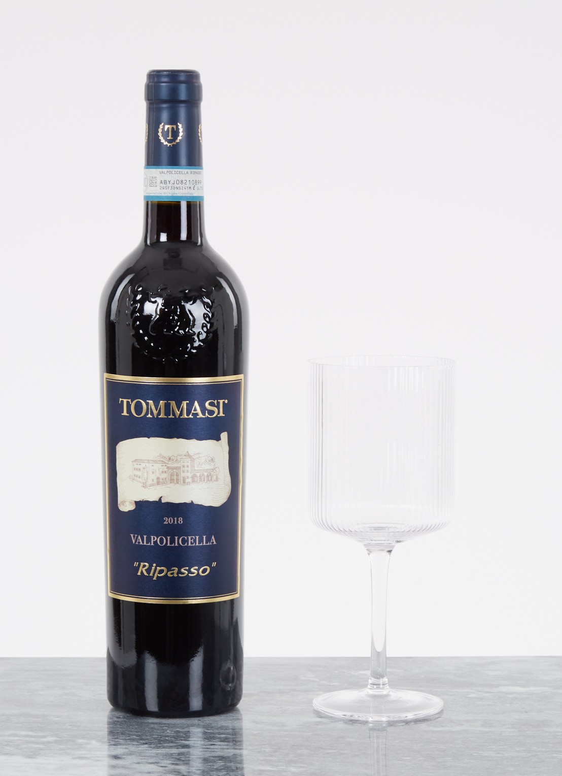 ferm LIVING Ripple rode wijnglas 32,5 cl set van 2 - voorkant 2 transparant