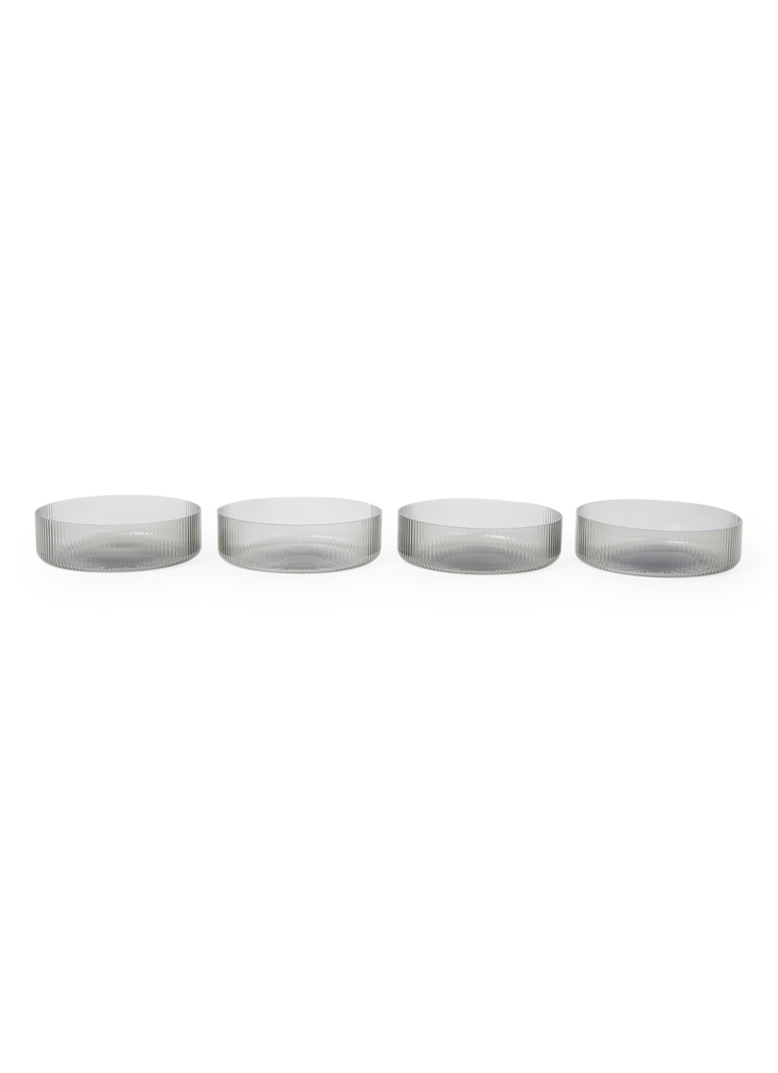 ferm LIVING Ripple serveerschaal 12,2 cm set van 4 - voorkant transparant