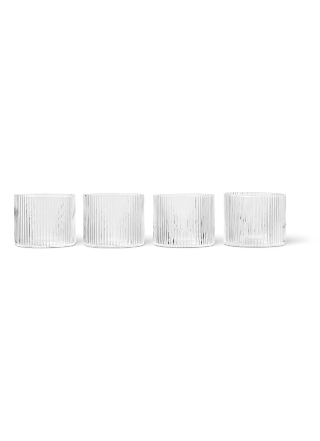 ferm LIVING Ripple waterglazen set van 4 - voorkant transparant