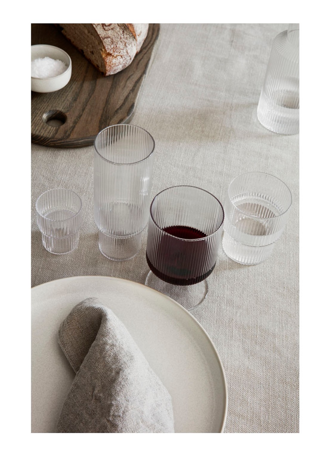 ferm LIVING Ripple wijnglazen set van 2 - voorkant 2 transparant