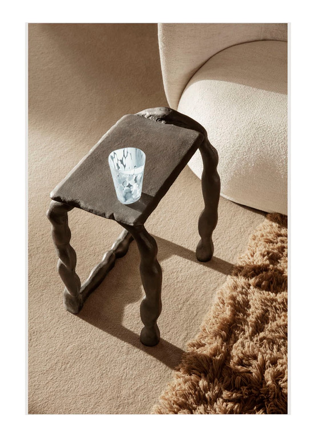 ferm LIVING Rotben bijzettafel 54 cm - voorkant 2 zwart