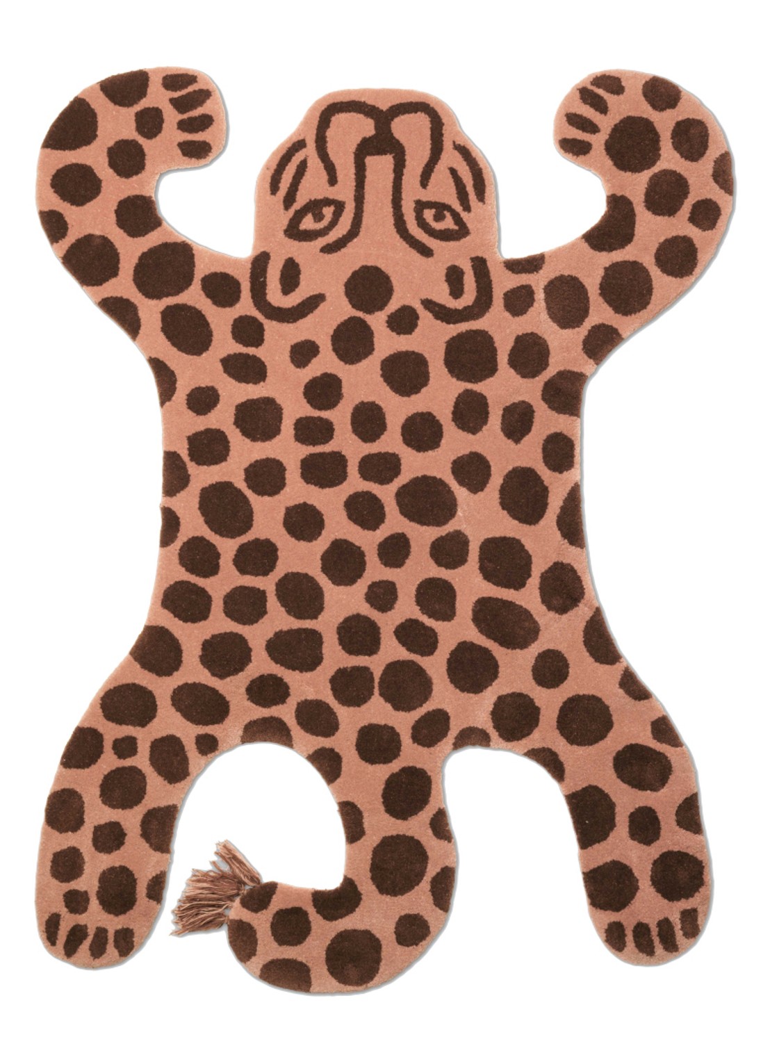 ferm LIVING Safari leopard vloerkleed - voorkant roze