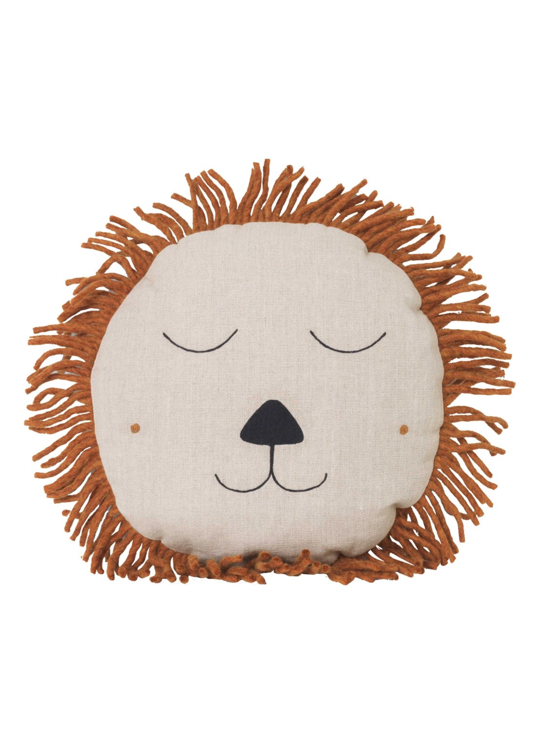 ferm LIVING Safari lion kussen - voorkant bruin