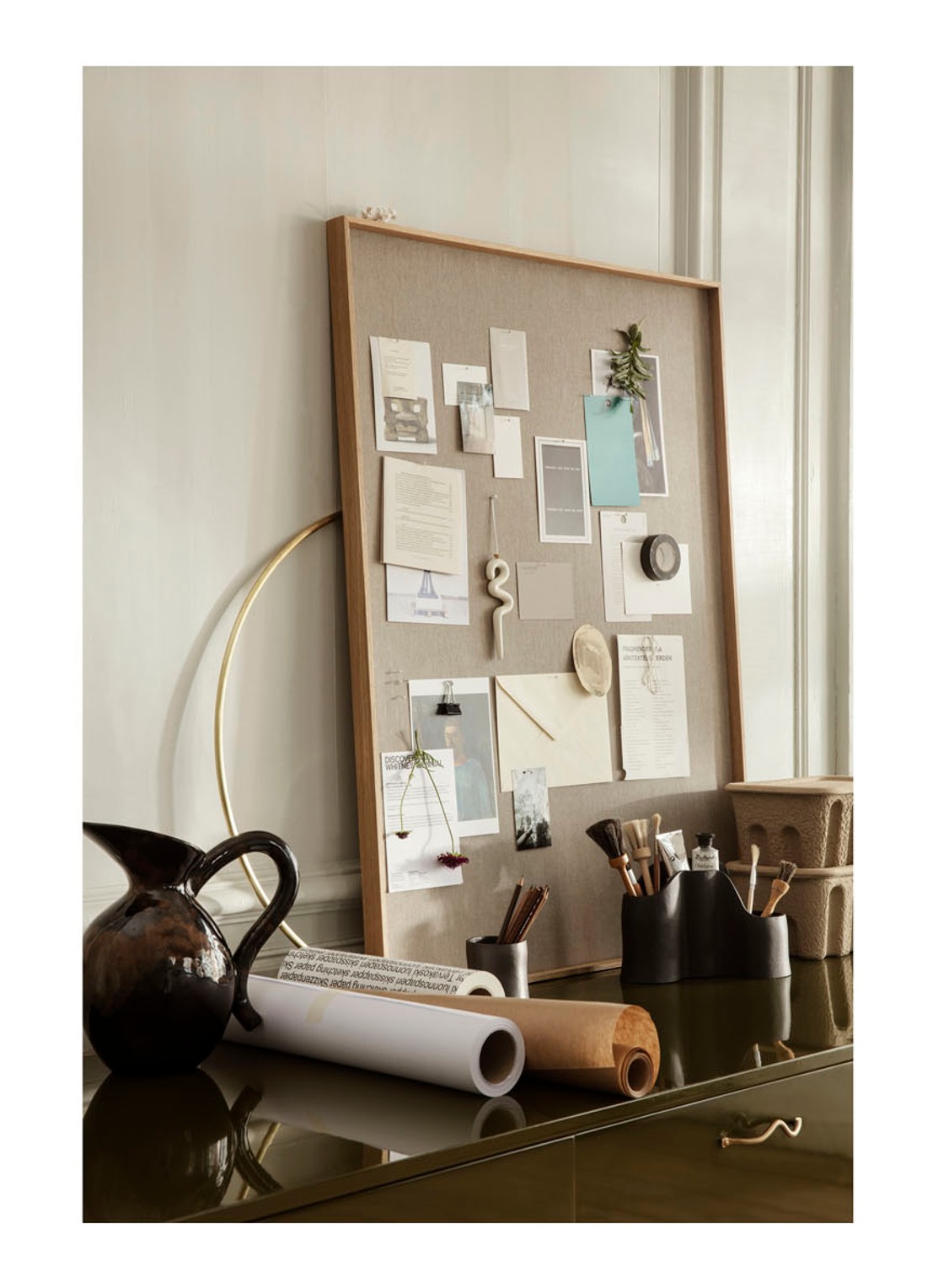 ferm LIVING Scenery prikboard L 75 x 100 cm - detail 2 beige