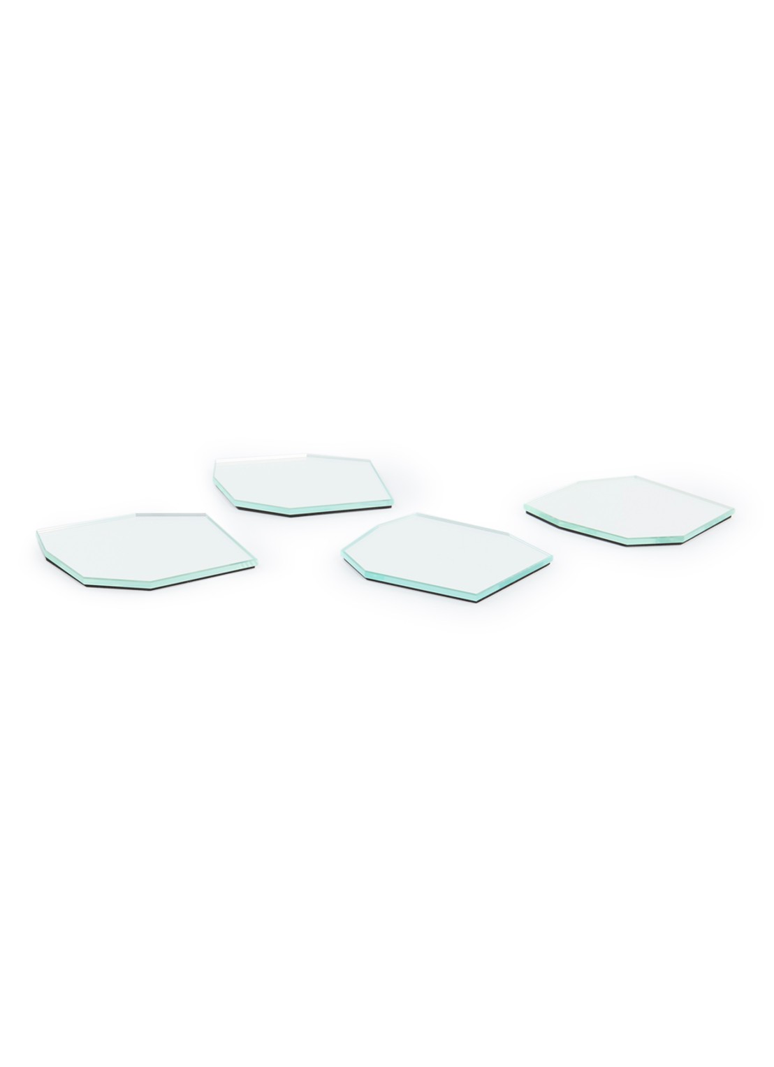 ferm LIVING Shard onderzetter set van 4 - voorkant zilver