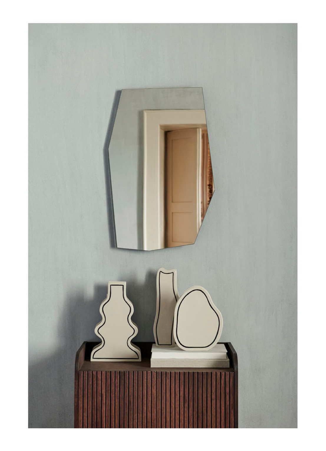 ferm LIVING Shard wandspiegel - voorkant 2 zwart