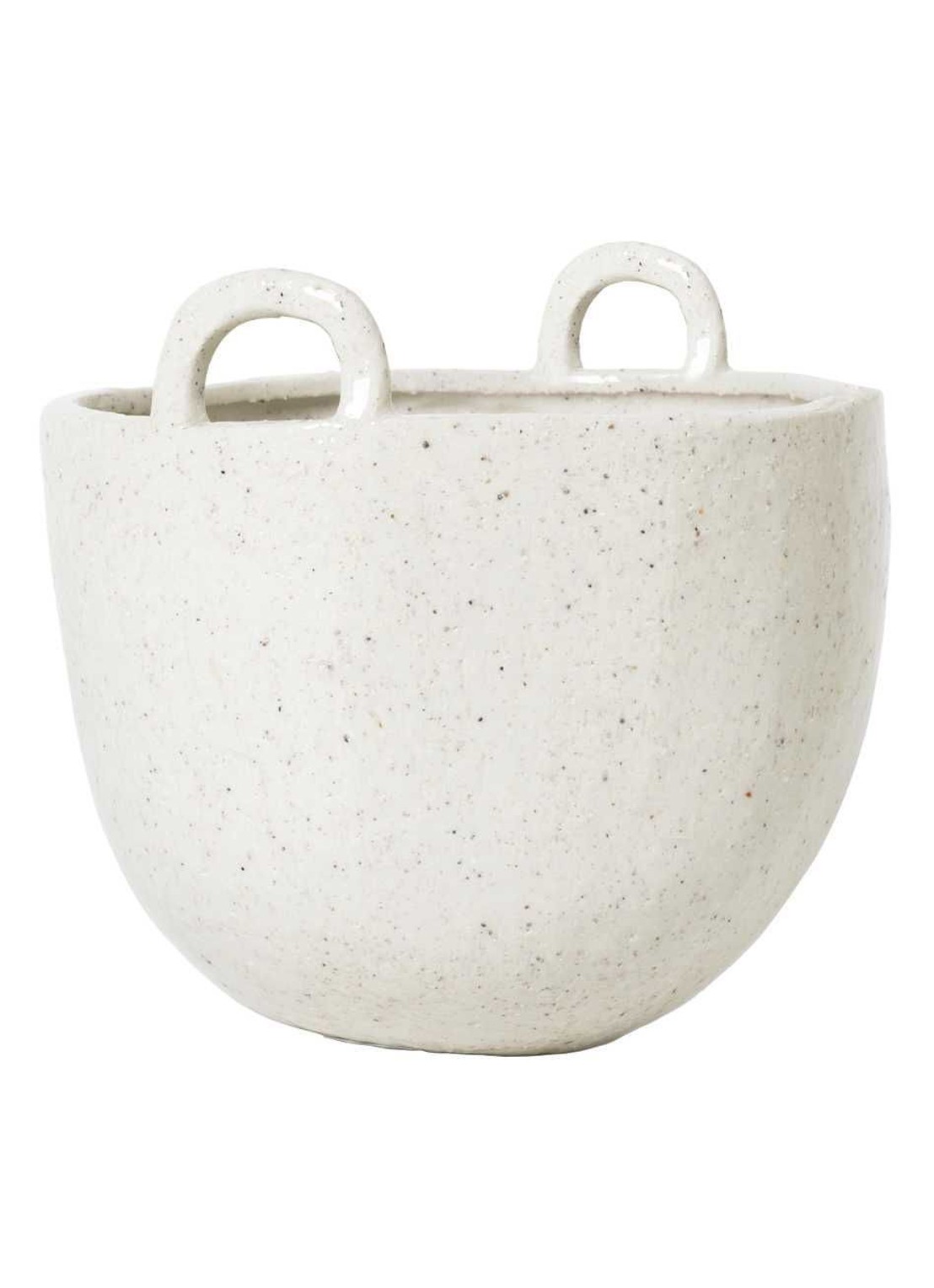 ferm LIVING Speckle bloempot voor binnen Ø18.5 - voorkant gebroken wit