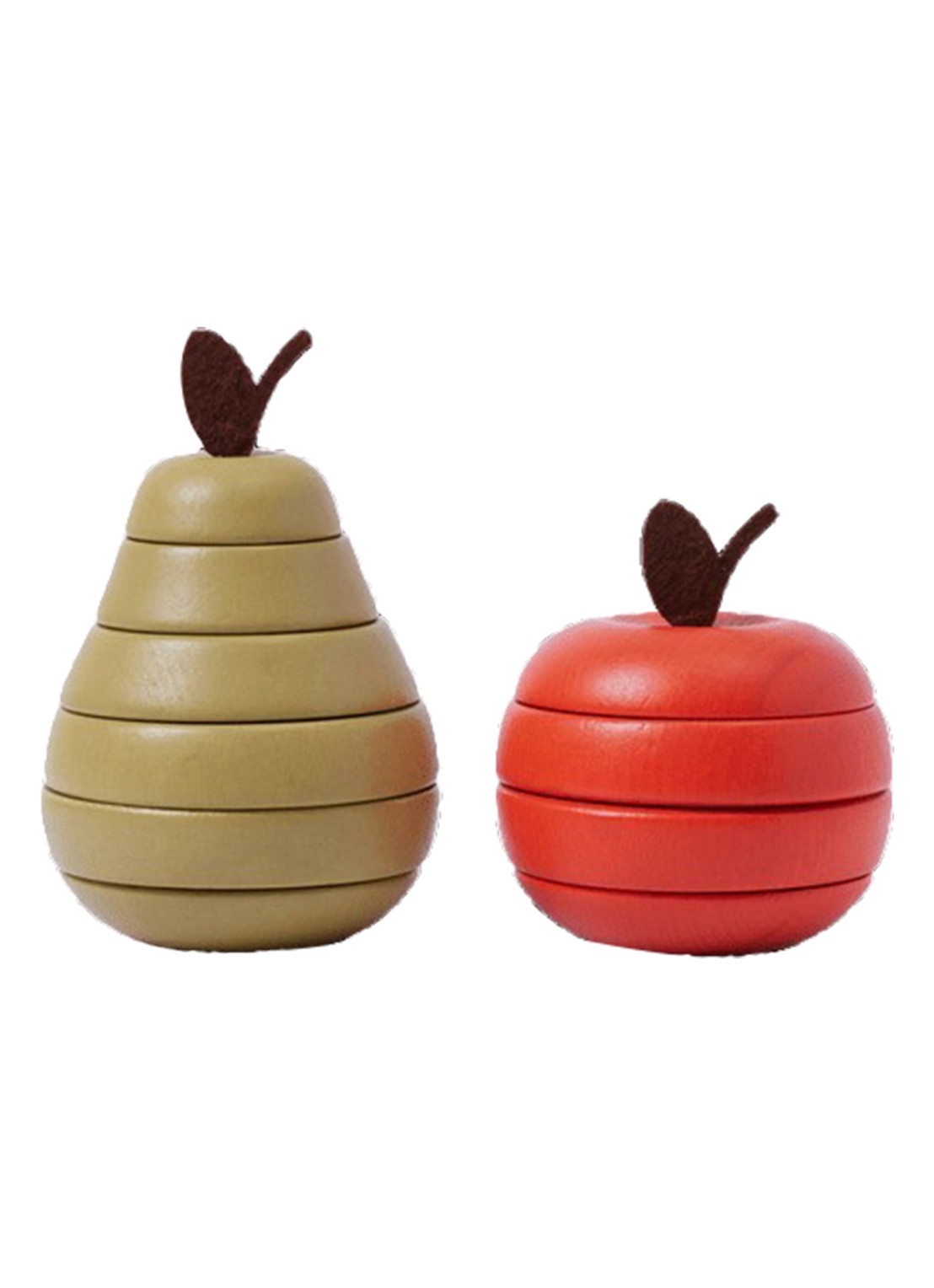 ferm LIVING Stacking Appel en Peer stapelset - voorkant rood