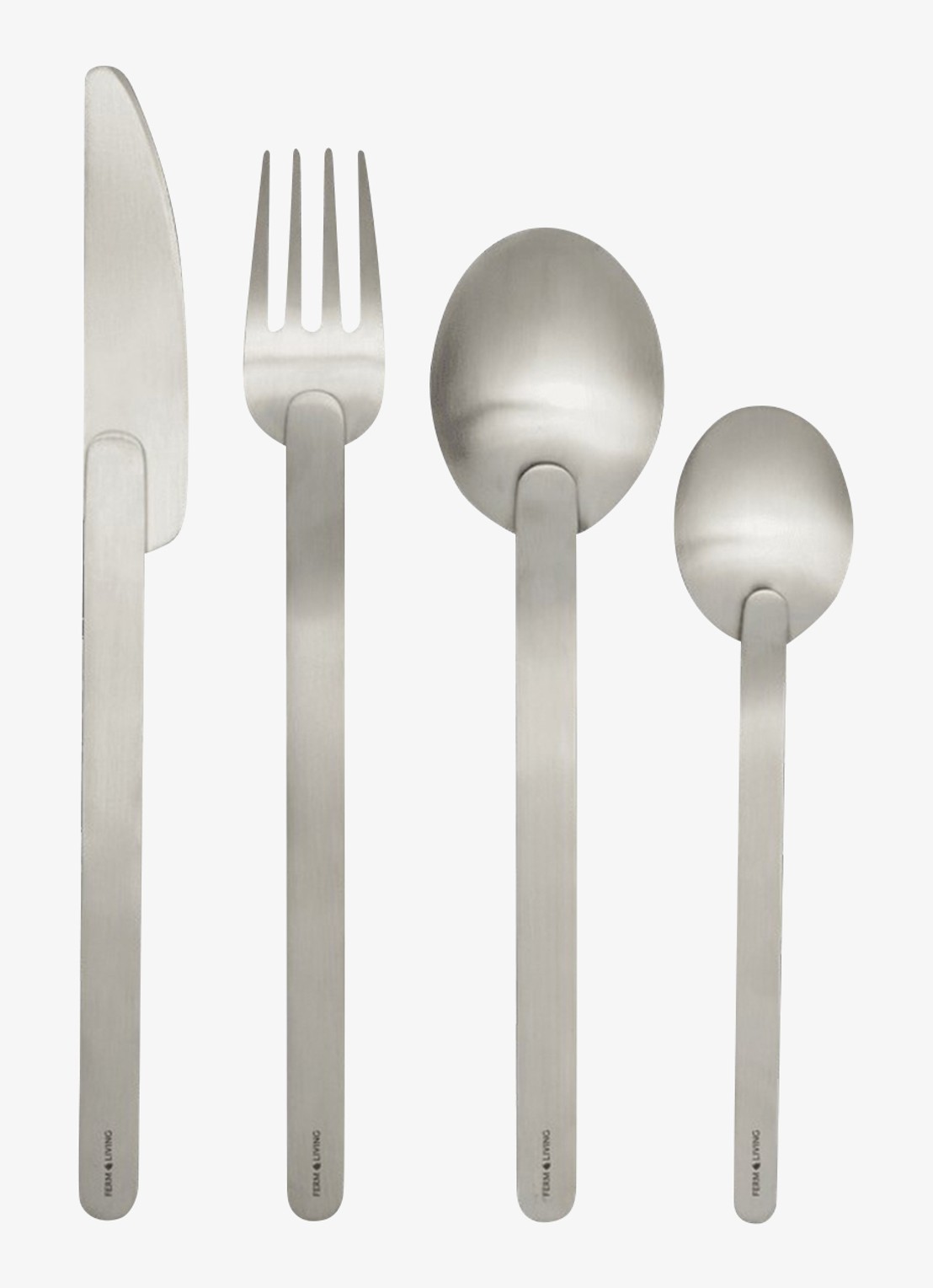 ferm LIVING Stelo bestekset 4-delig - voorkant zilver