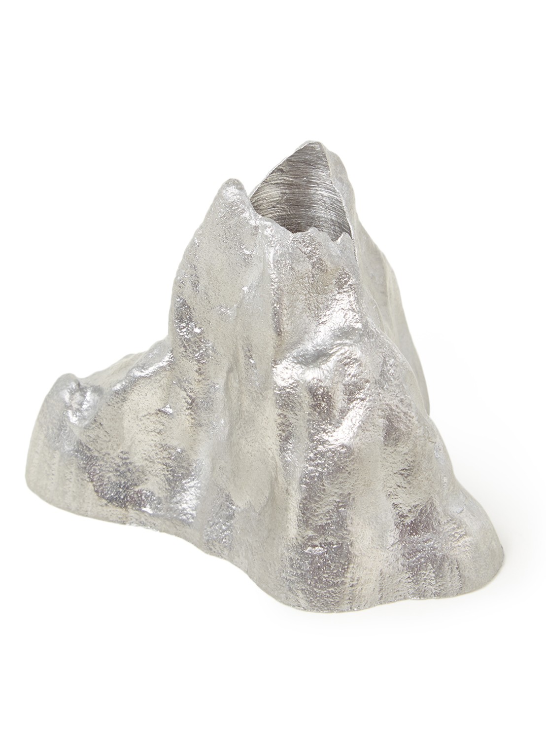 ferm LIVING Stone L kandelaar 7 cm - voorkant 2 zilver