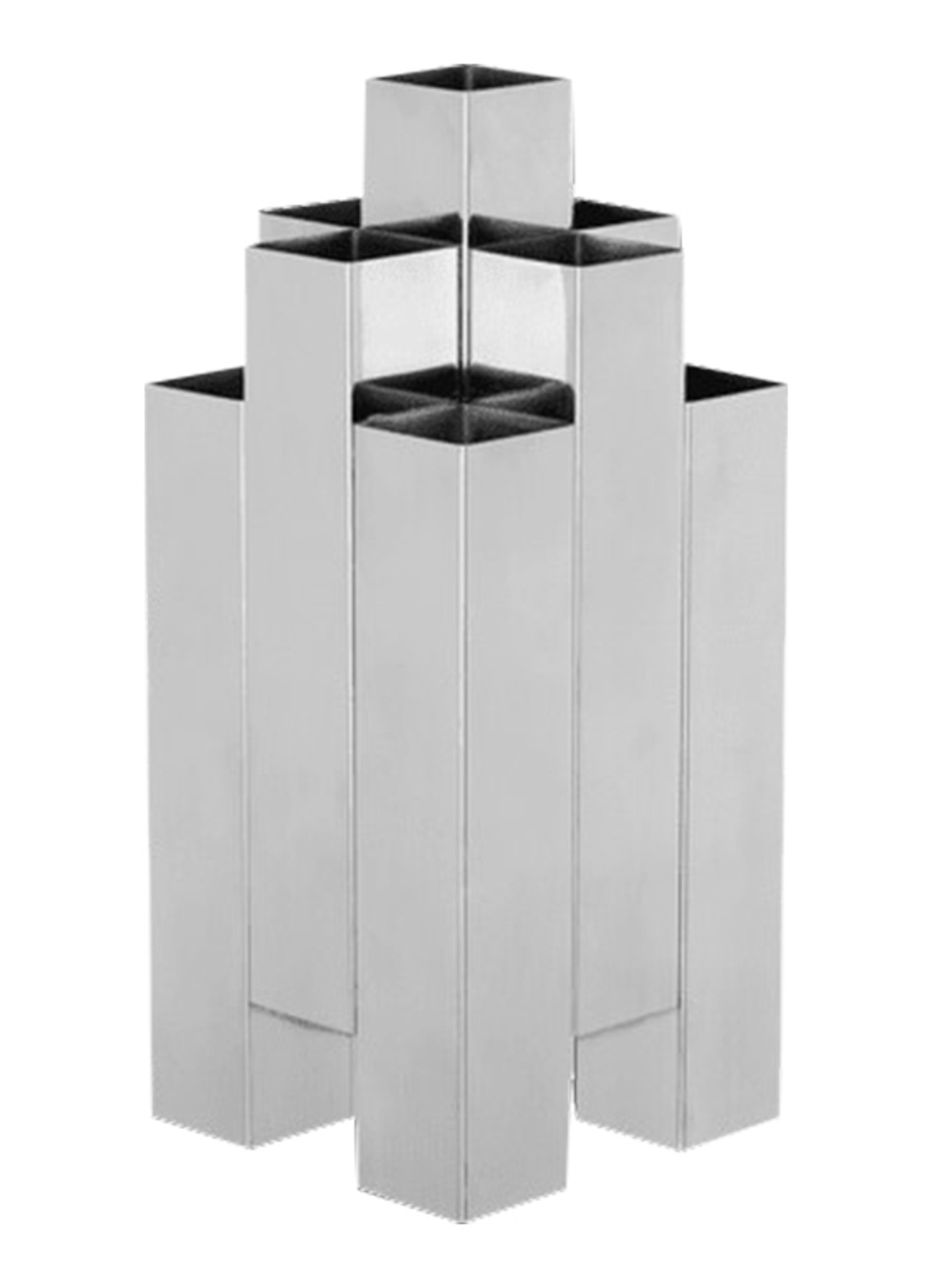 ferm LIVING Tessera vaas 28 cm - voorkant zilver