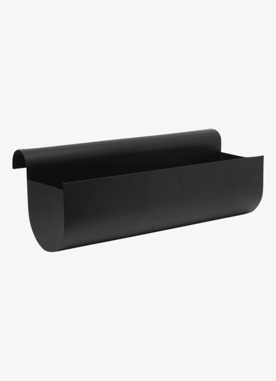 ferm LIVING Uma Large balkonbak 24,6 x 60 cm - voorkant zwart