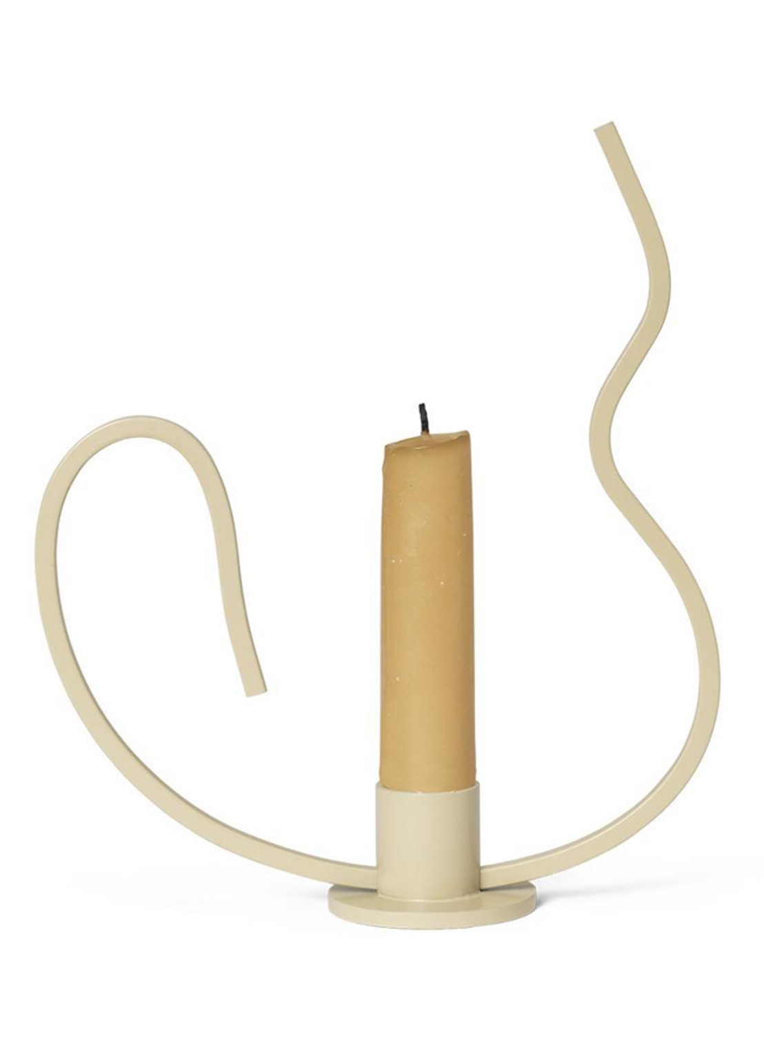 ferm LIVING Valse kandelaar 18,4 cm - achterkant beige
