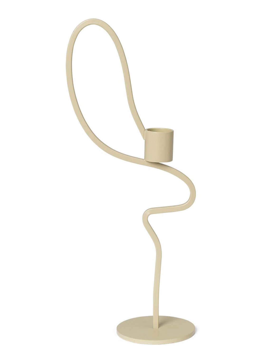 ferm LIVING Valse kandelaar 28 cm - voorkant 2 beige