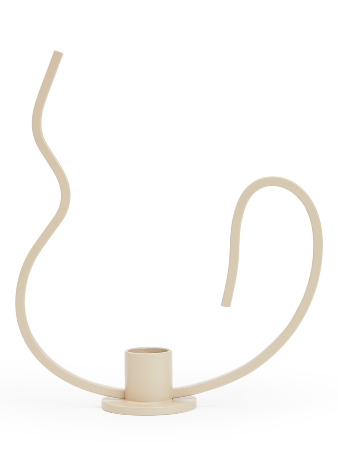 ferm LIVING Valse Low kandelaar 18,4 cm - voorkant beige