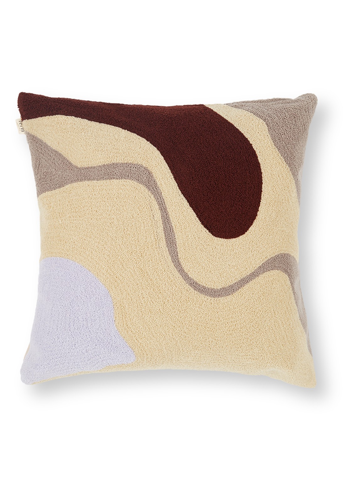 ferm LIVING Vista sierkussenhoes 50 x 50 cm - voorkant 2 hazelnootbruin