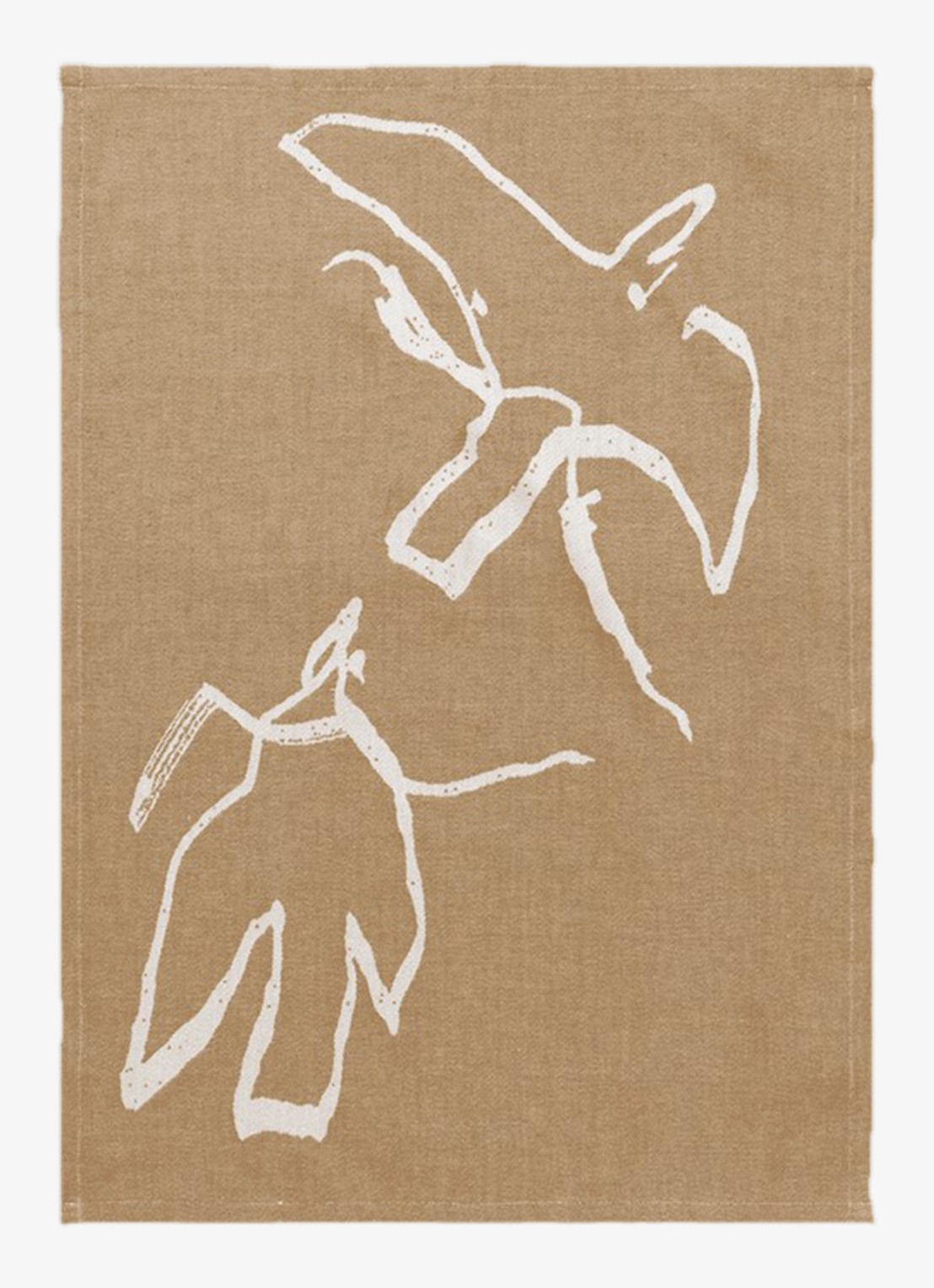 ferm LIVING Vuelo theedoek van  katoen 50 x 70 cm - voorkant camel