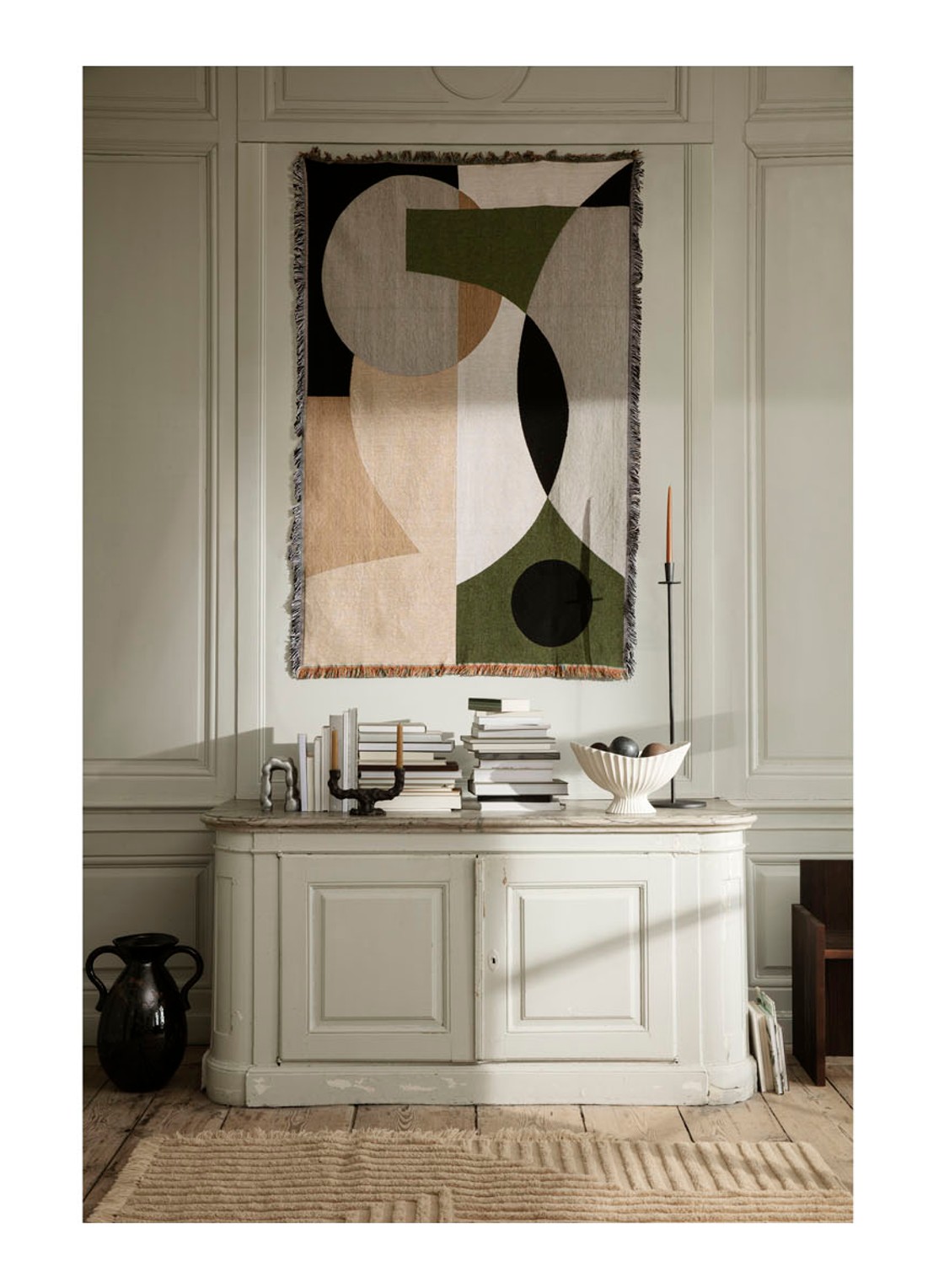ferm LIVING Wandkleed 170 cm - voorkant 2 groen