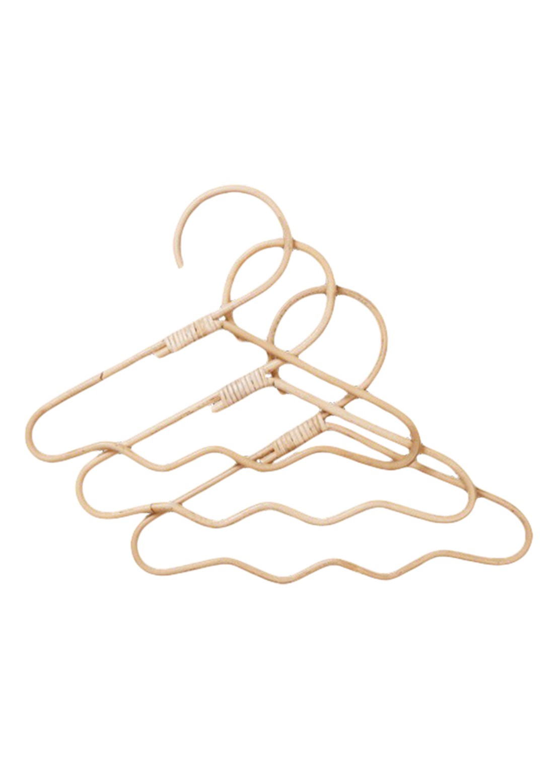ferm LIVING Wavi kleerhanger set van 3 - voorkant bruin