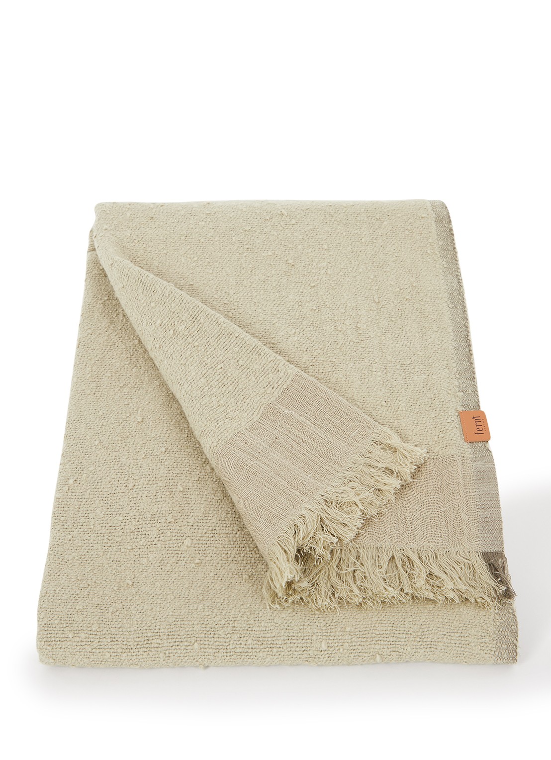 ferm LIVING Weaver plaid in wolblend 120 x 170 cm - voorkant olijfgroen