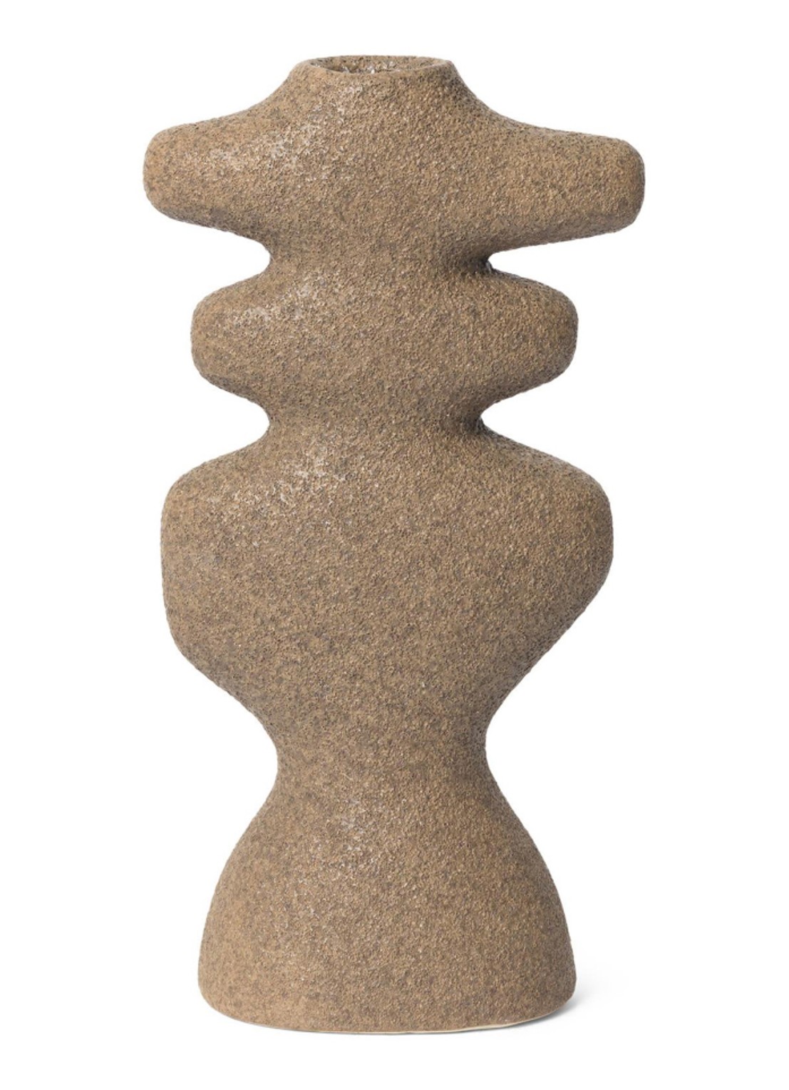 ferm LIVING Yara kandelaar L  20 cm  - voorkant lichtbruin
