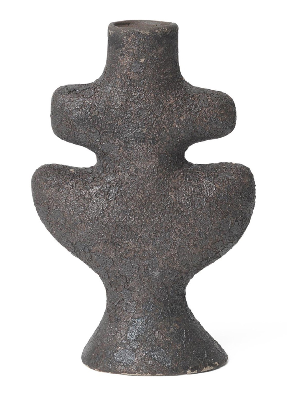 ferm LIVING Yara kandelaar S 16 cm - voorkant antraciet