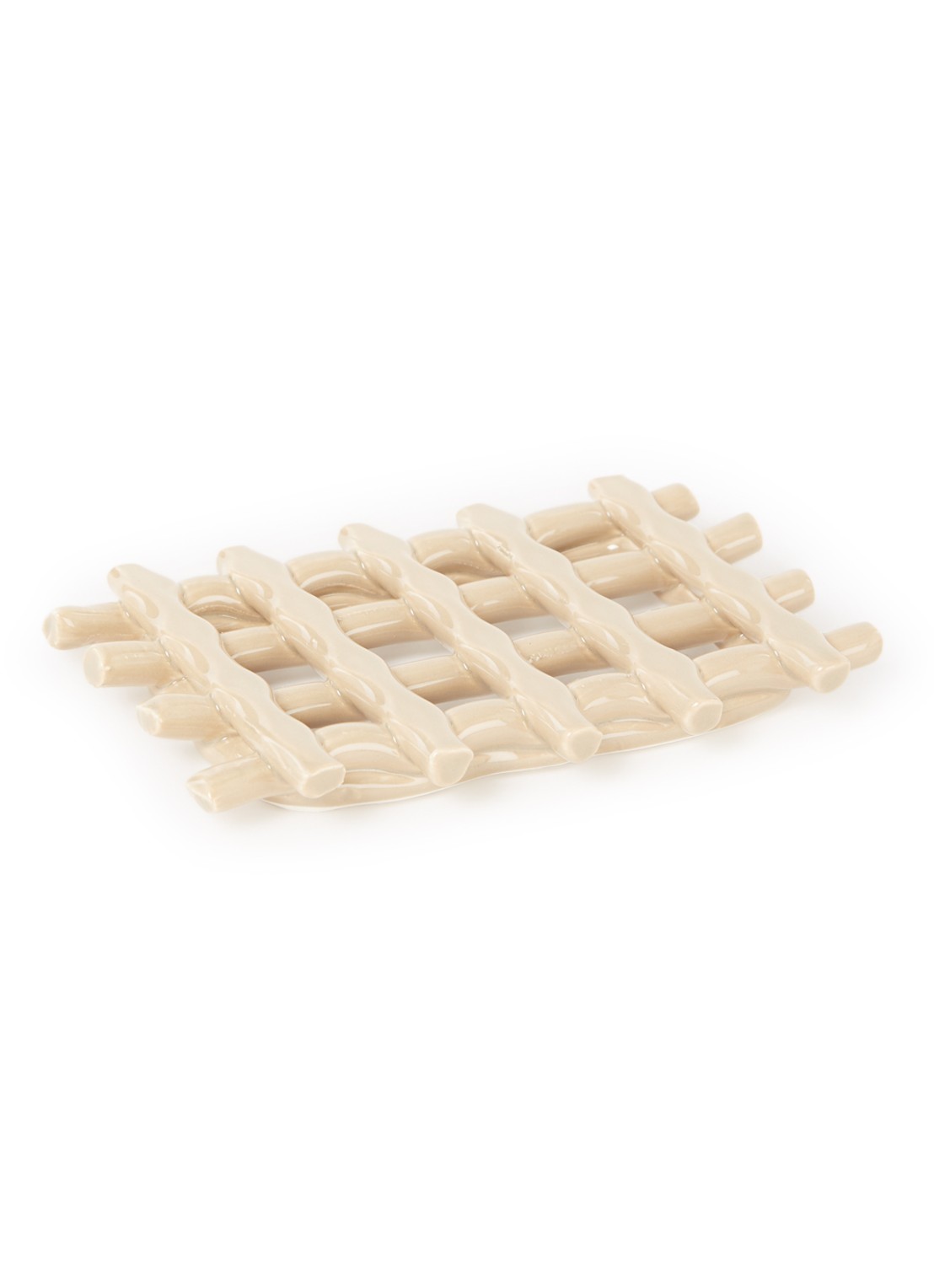 ferm LIVING Zeepschaaltje van keramiek 20 cm - voorkant creme