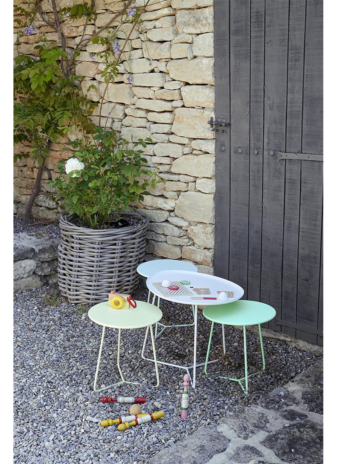 Fermob Cocotte kruk  - achterkant 4 donkerrood