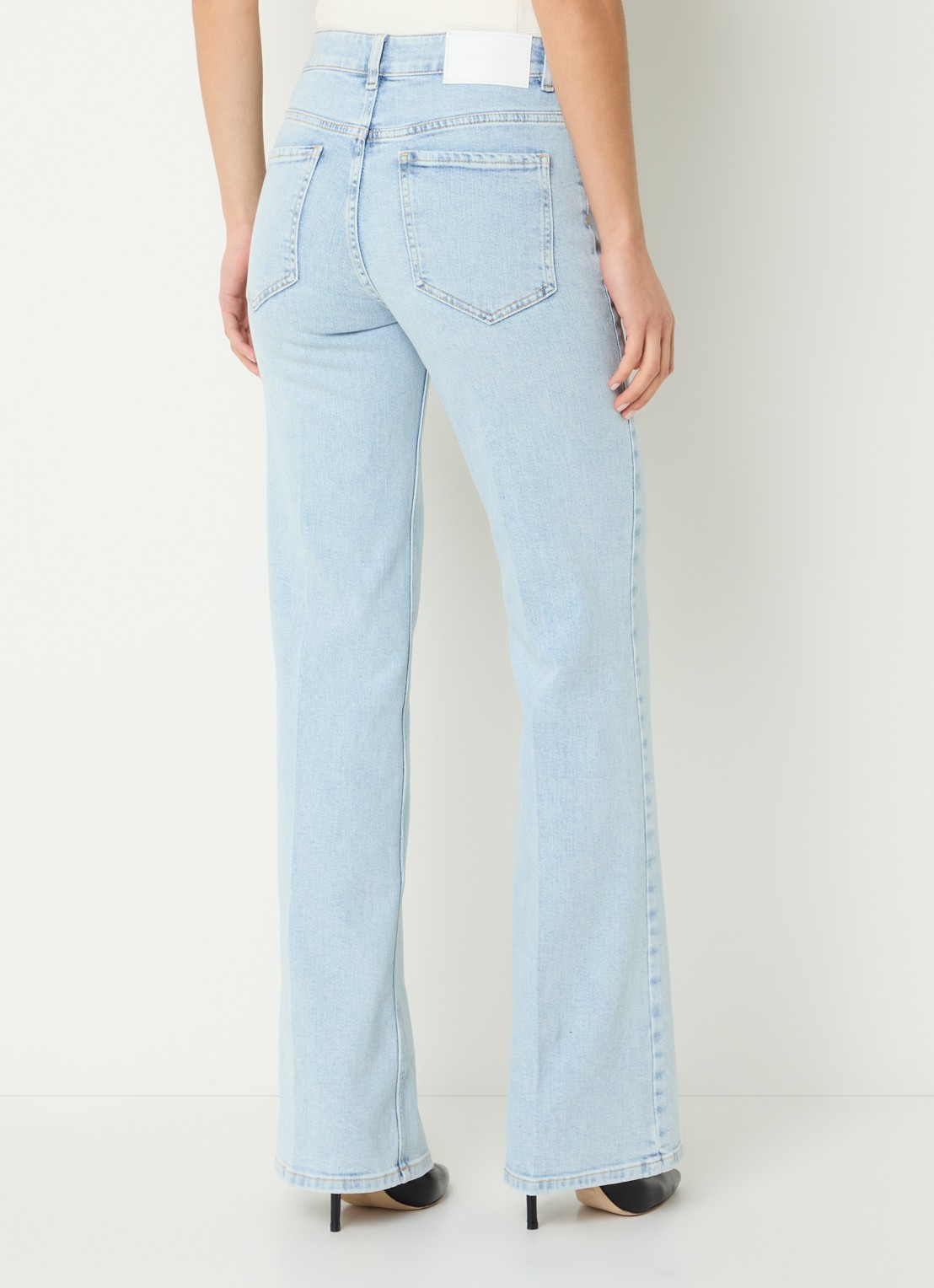 Fifth House Bella high waist straight leg jeans met lichte wassing - achterkant indigo