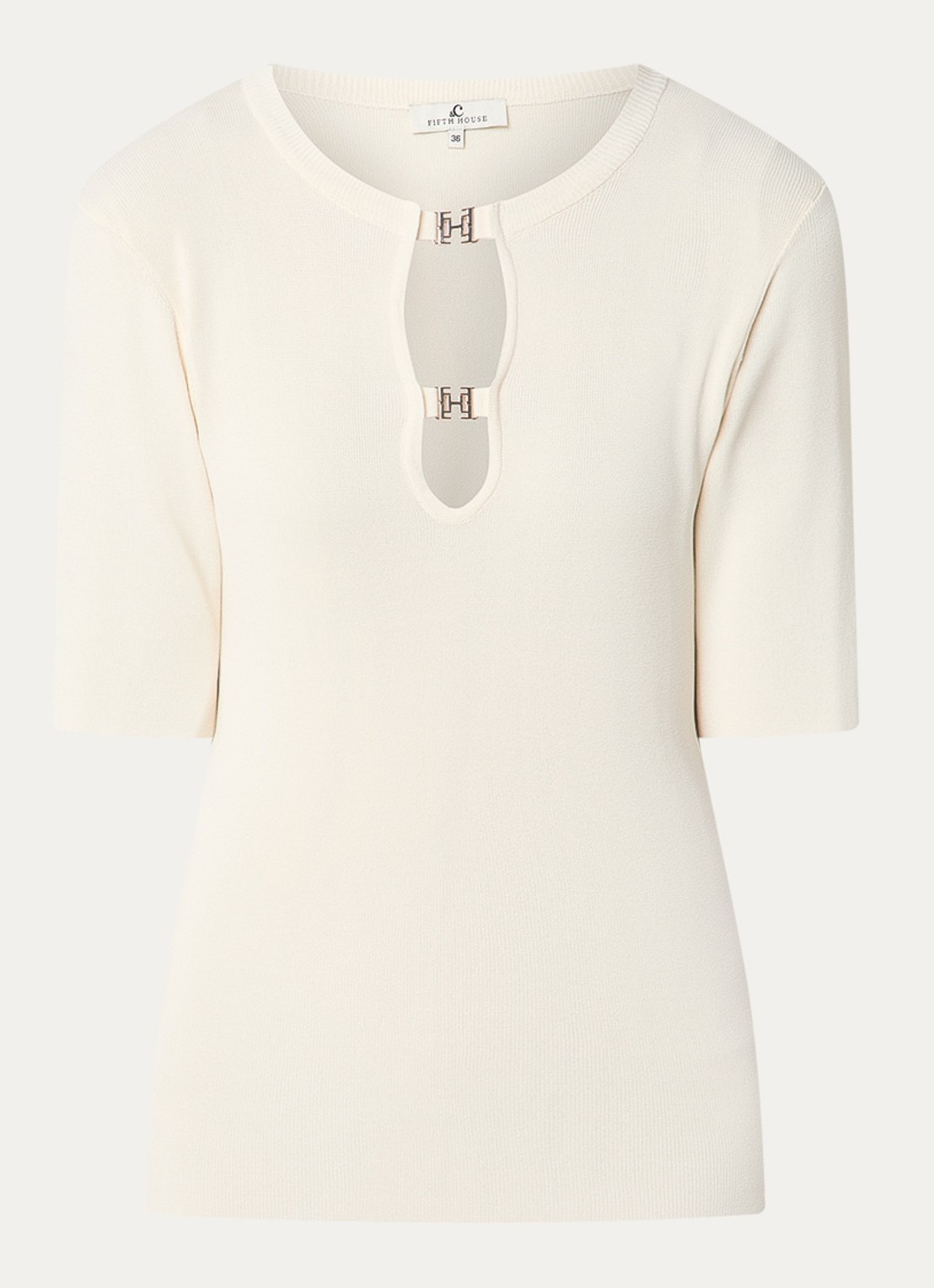 Fifth House Glaze top met logo - voorkant 2 creme