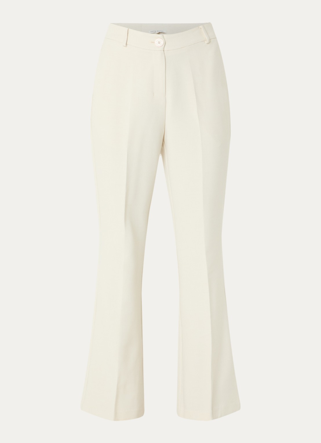 Fifth House High waist flared fit pantalon met steekzakken - voorkant 3 creme