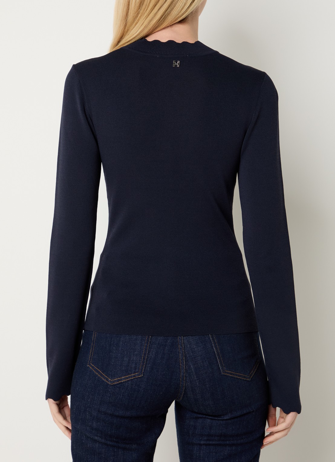 Fifth House Larter top met geschulpt detail - achterkant donkerblauw