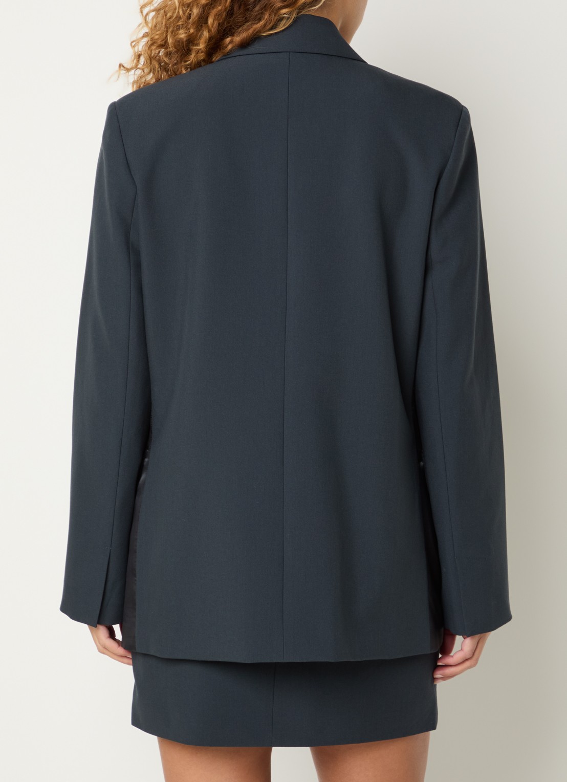 Fifth House Lizzy blazer met details van satijn en klepzakken - achterkant 3 petrol