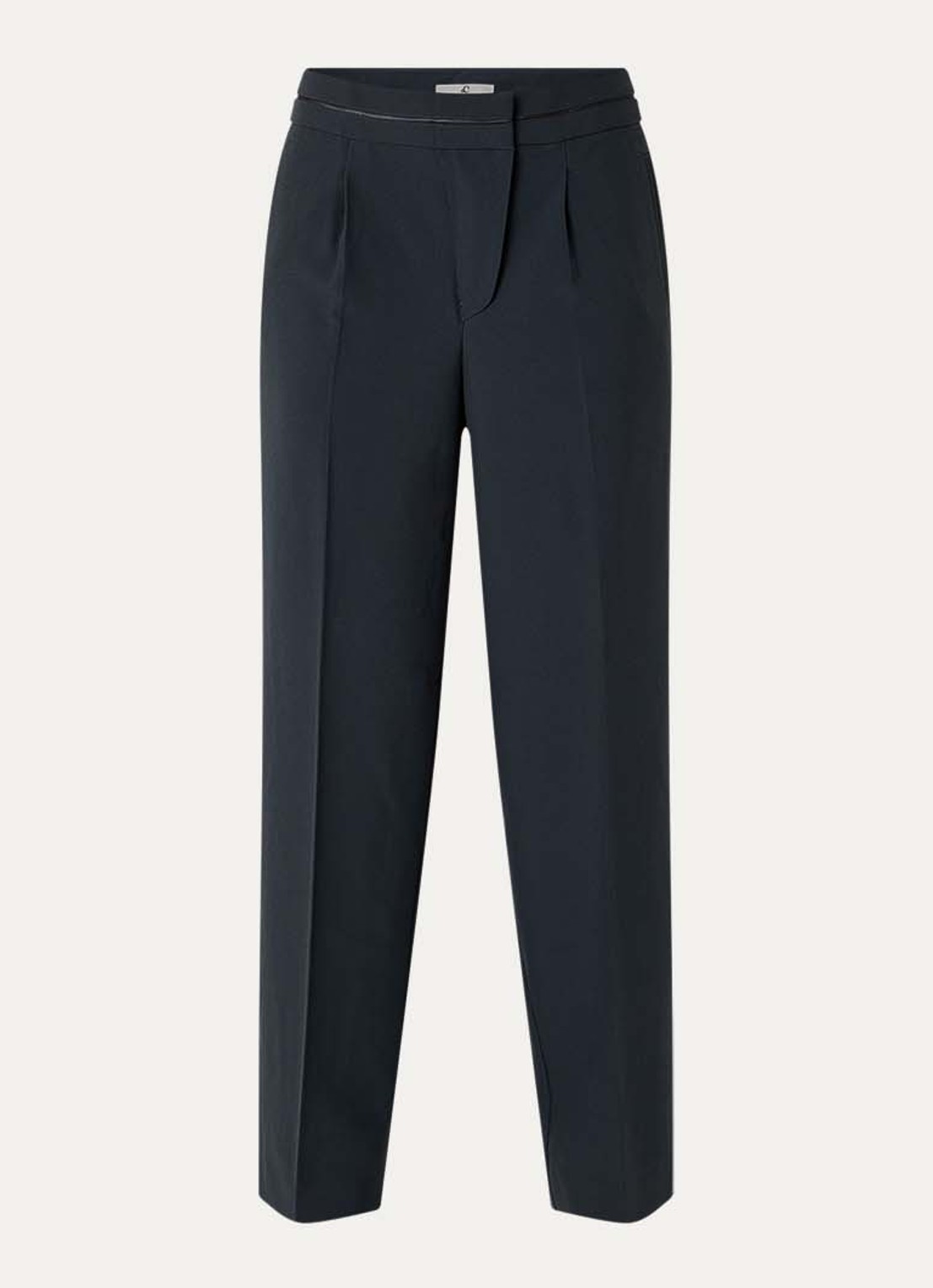 Fifth House Lizzy high waist tapered fit pantalon met persplooi - voorkant 2 petrol