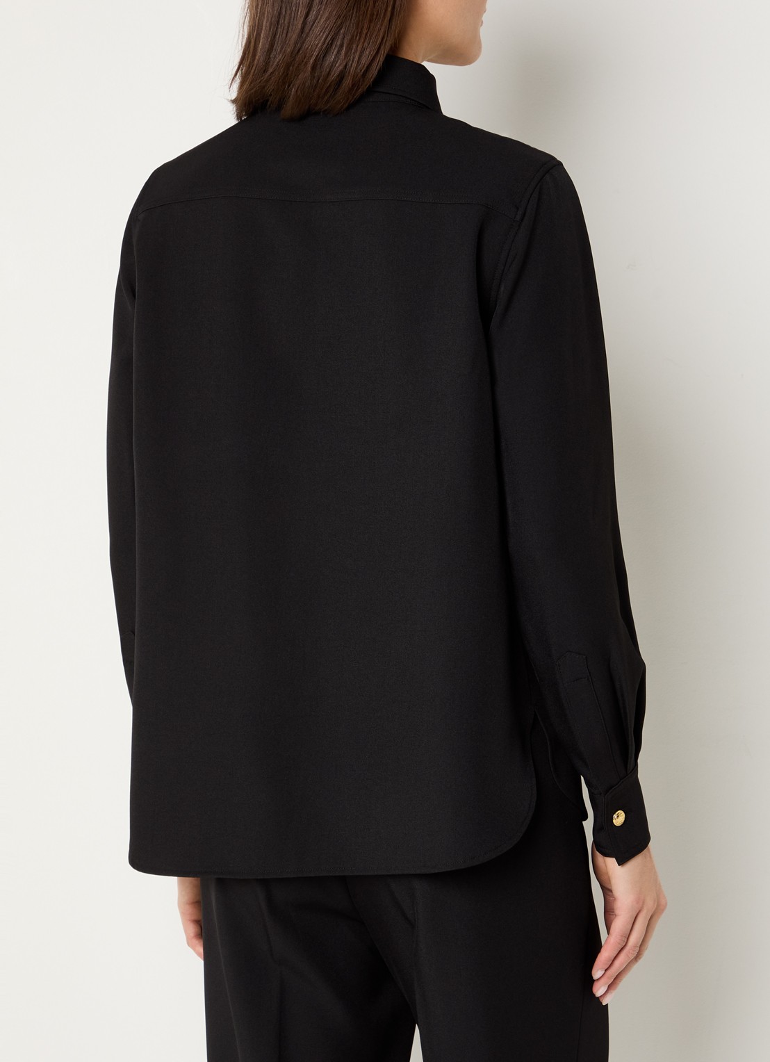 Fifth House Lonni blouse met borstzakken en logoborduring - achterkant zwart
