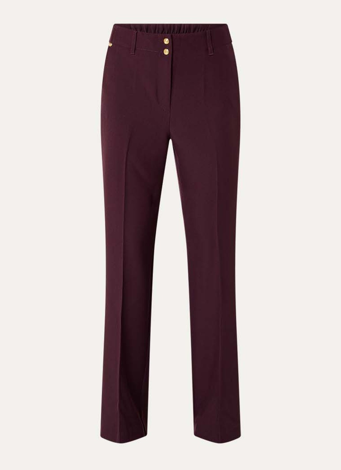 Fifth House Lonni high waist tapered fit pantalon met steekzakken - voorkant aubergine