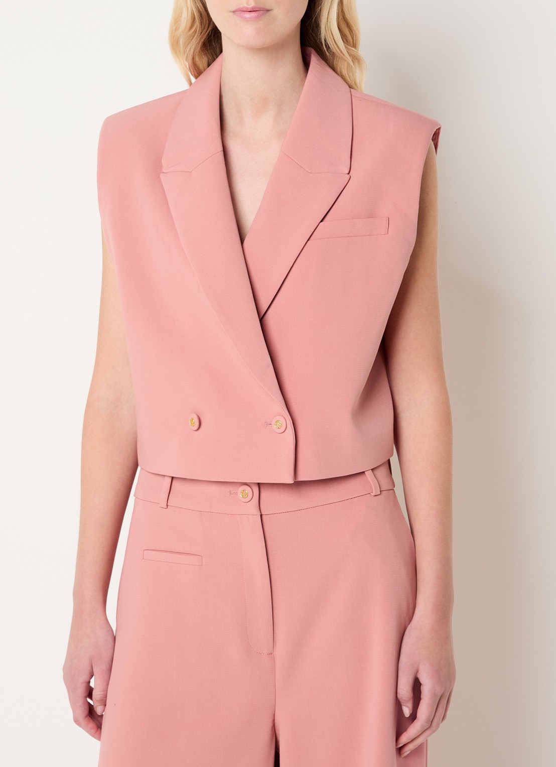 Fifth House Mabelle gilet met schoudervulling - detail 4 roze