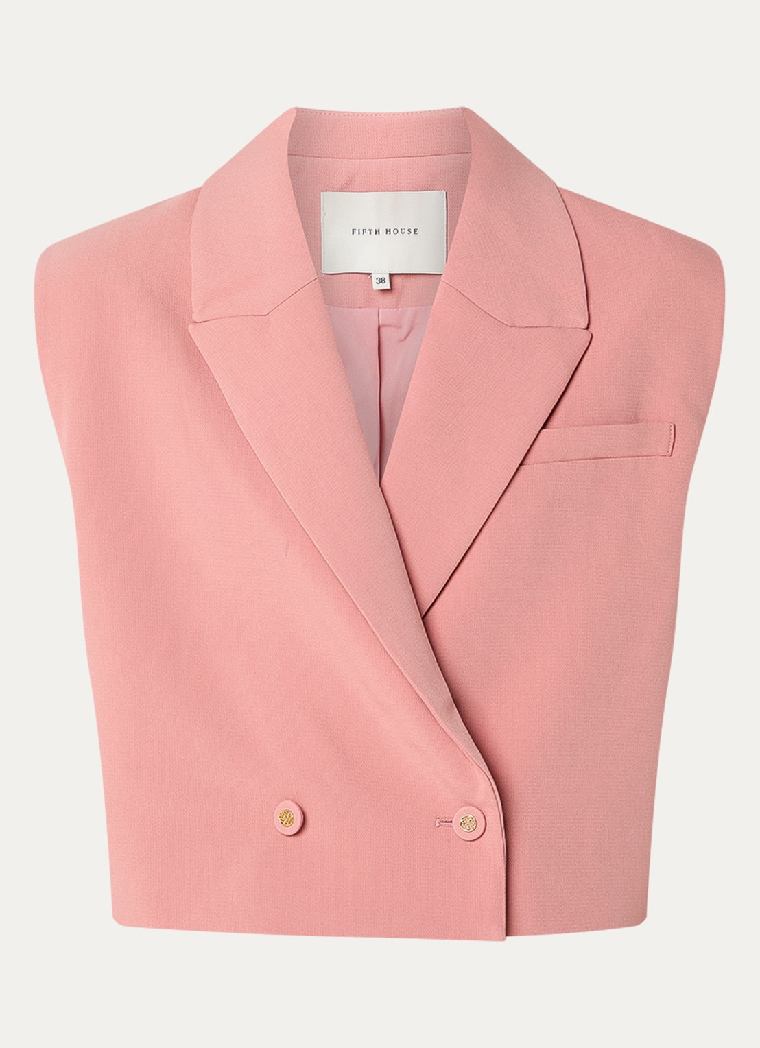 Fifth House Mabelle gilet met schoudervulling - voorkant 2 roze
