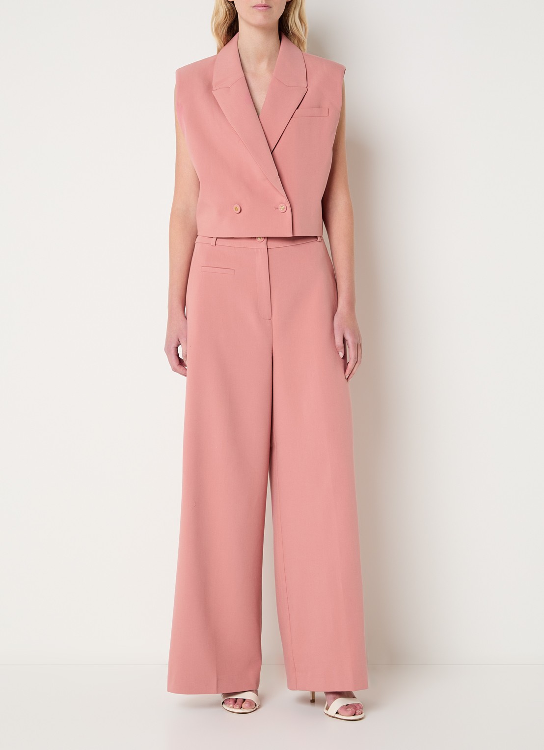 Fifth House Mabelle gilet met schoudervulling - voorkant 3 roze