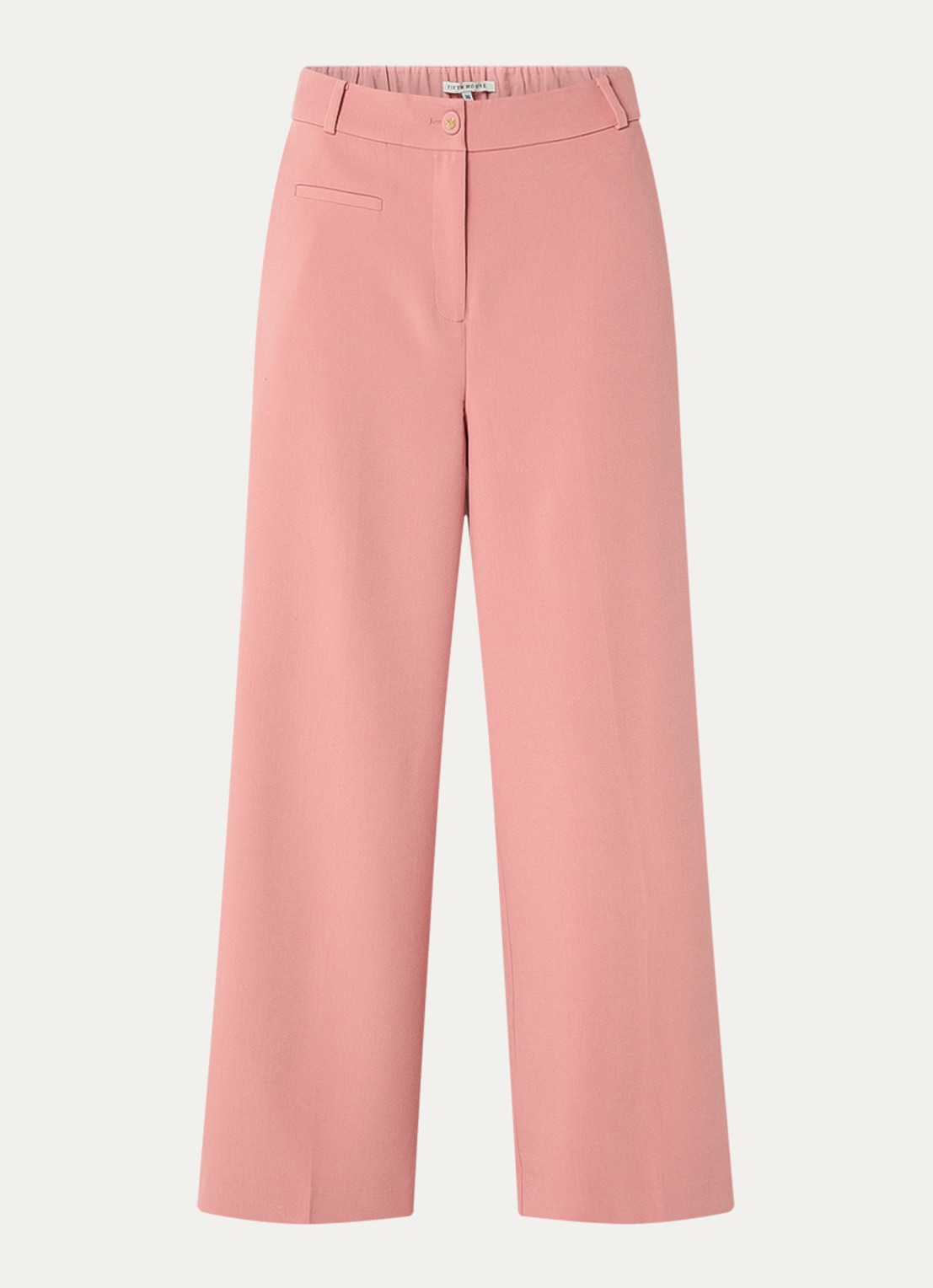 Fifth House Mabelle high waist wide fit pantalon met steekzakken - voorkant roze
