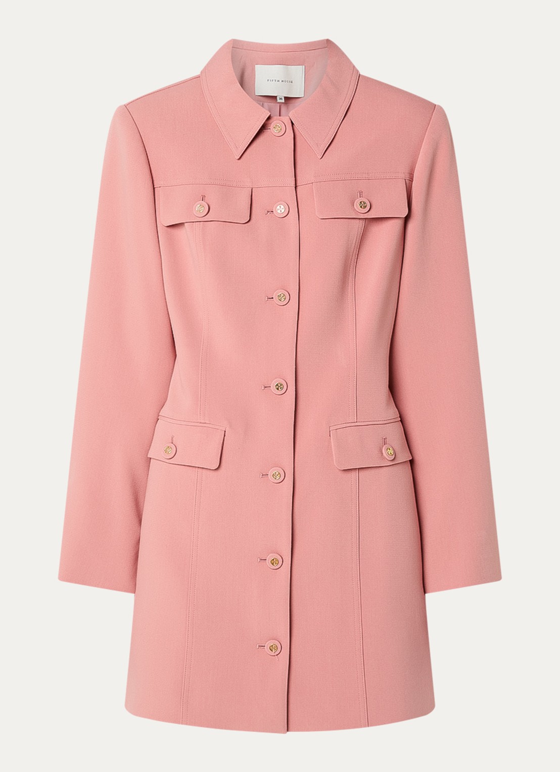 Fifth House Mabelle mini blazerjurk met schoudervulling - voorkant 2 roze