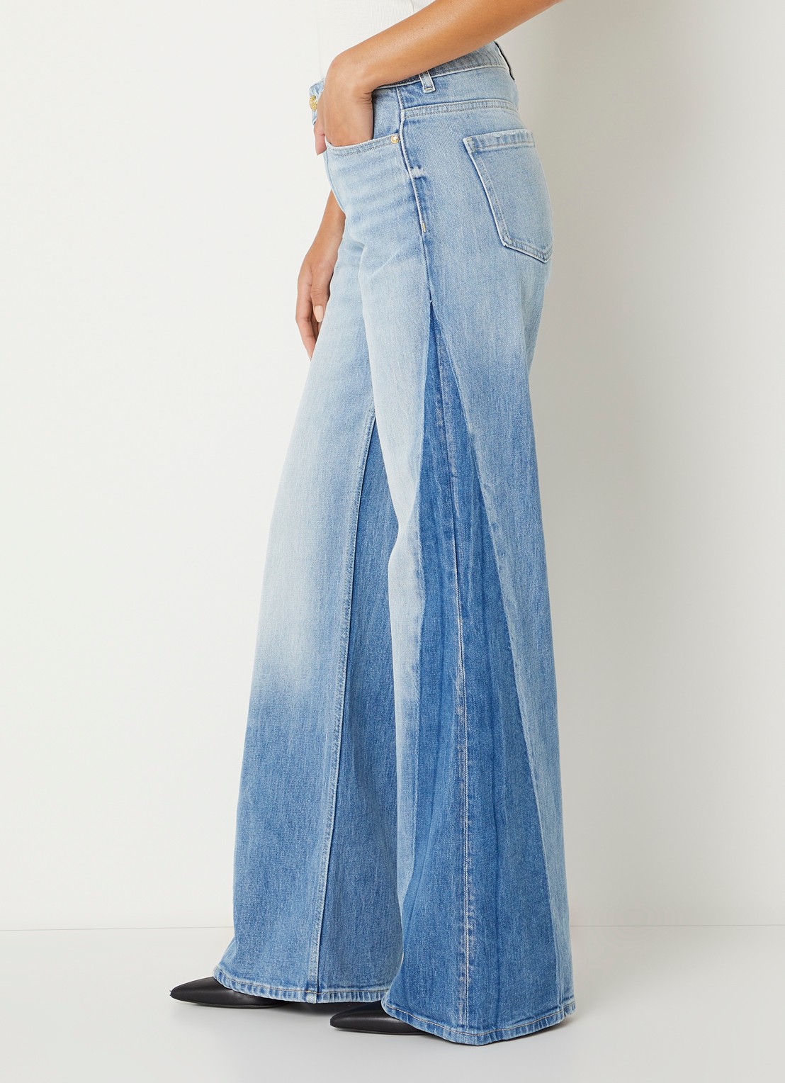 Fifth House Maddie high waist straight leg jeans met lichte wassing - detail 4 indigo