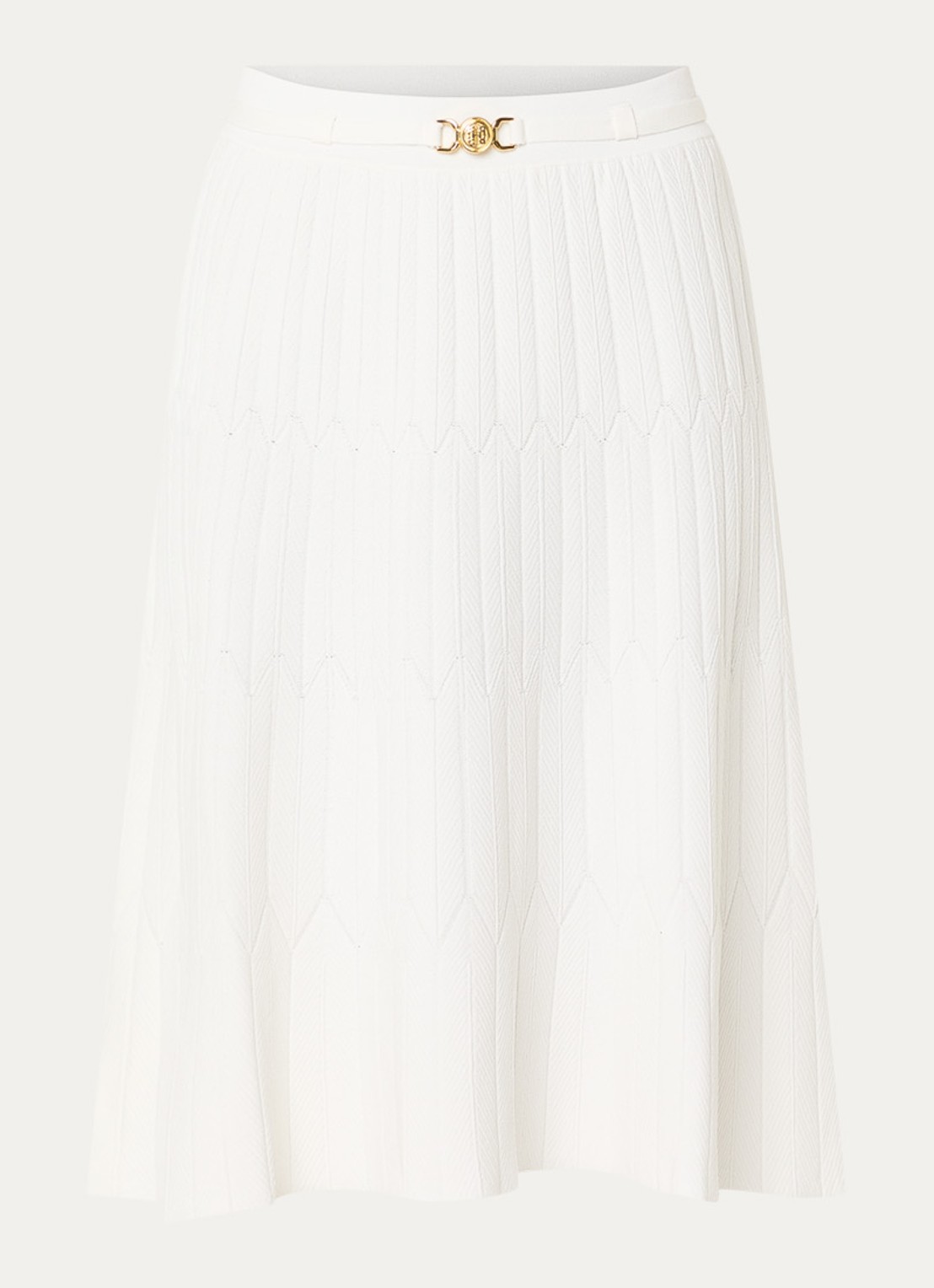 Fifth House Malya midi rok met structuur - voorkant creme